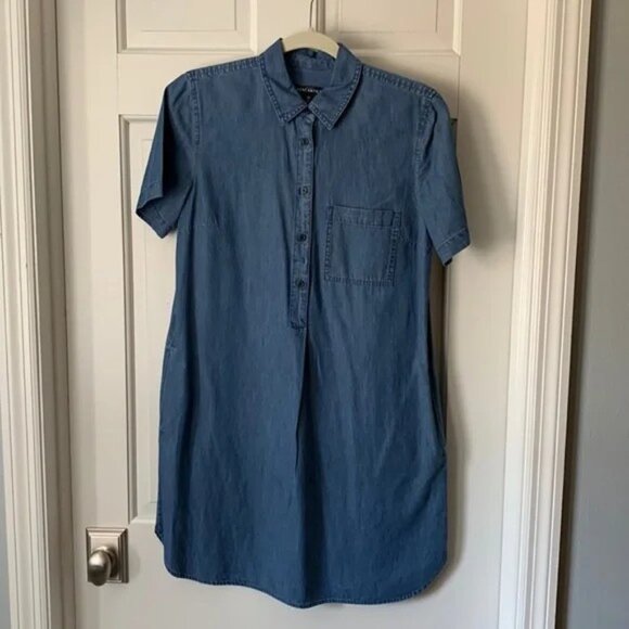 J Crew Factory Mercantile Chambray Dress - Picture 4 of 6